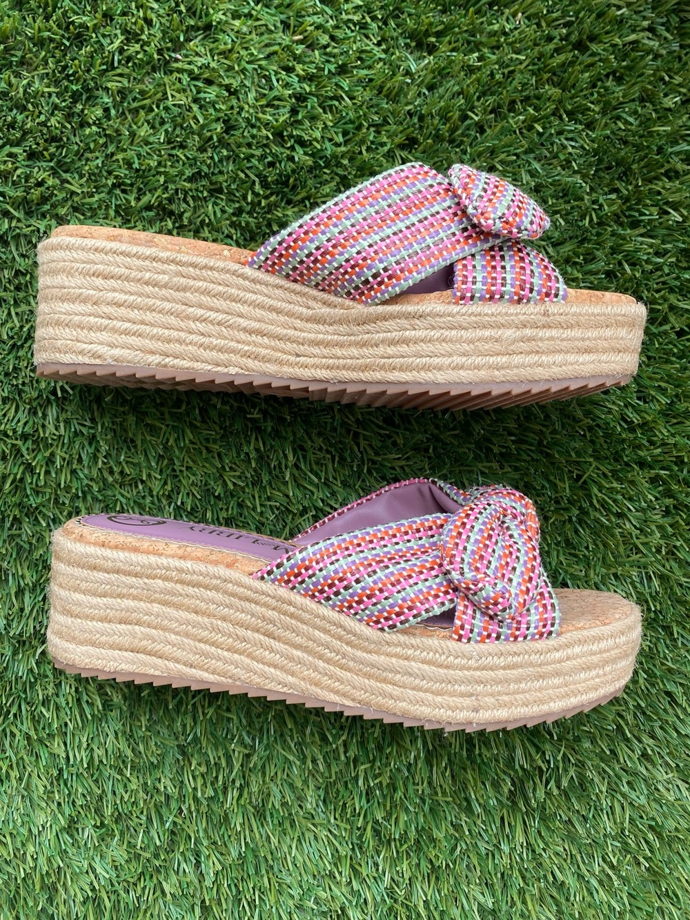 Bow Knot jute platform espadrille sandals size 9 - Picture 4 of 8